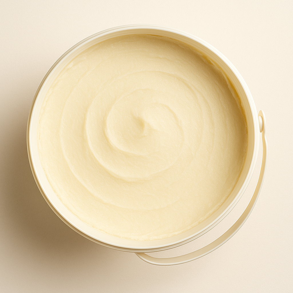 Rainforestcosme rohe Nilotica-Sheabutter 1Kg. Eine einfach zu formulierende Sheabutter für Ihre selbstgemachte Kosmetik. Gesicht, Körper, Bart und Haare.