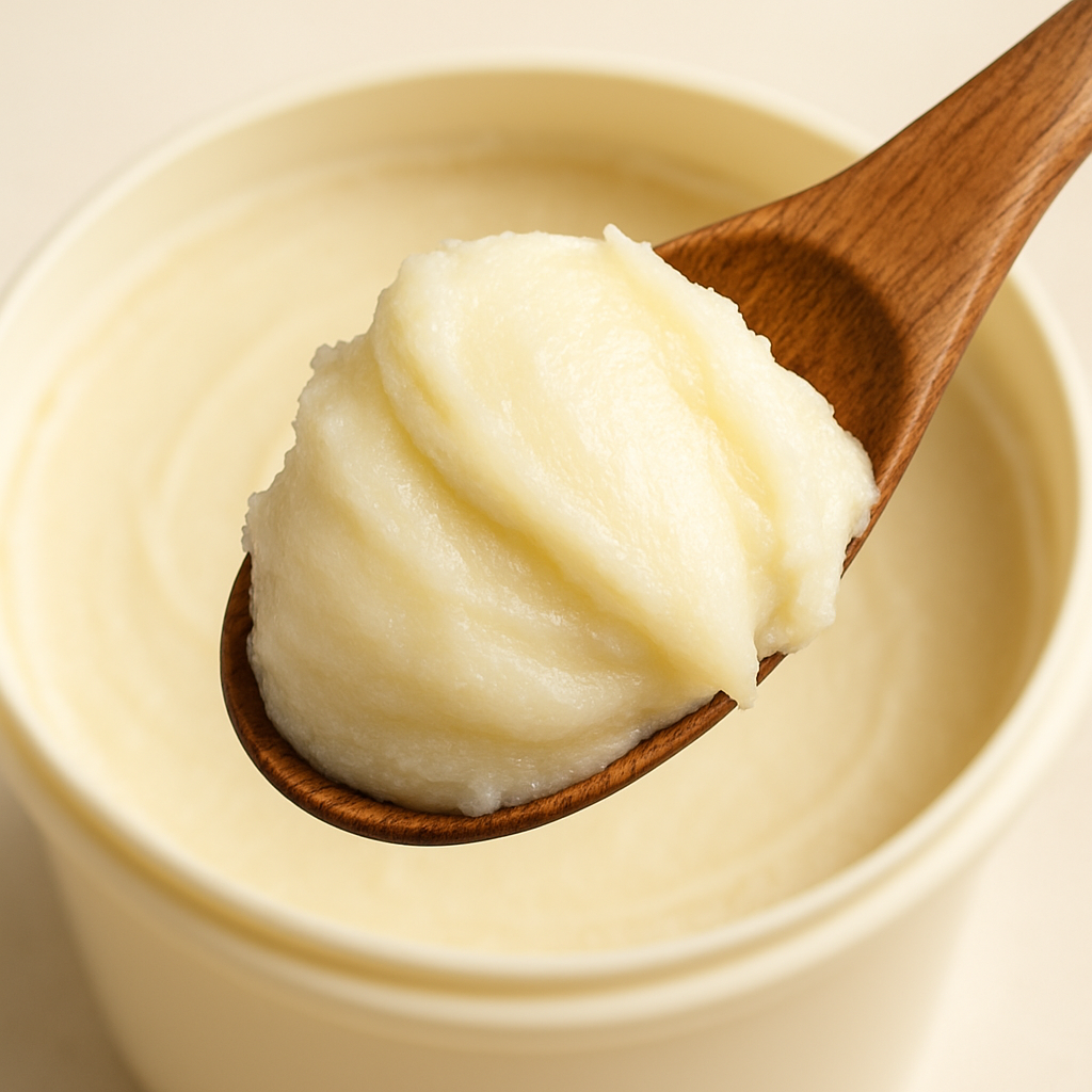 Rainforestcosme rohe Nilotica-Sheabutter 1Kg. Eine einfach zu formulierende Sheabutter für Ihre selbstgemachte Kosmetik. Gesicht, Körper, Bart und Haare.